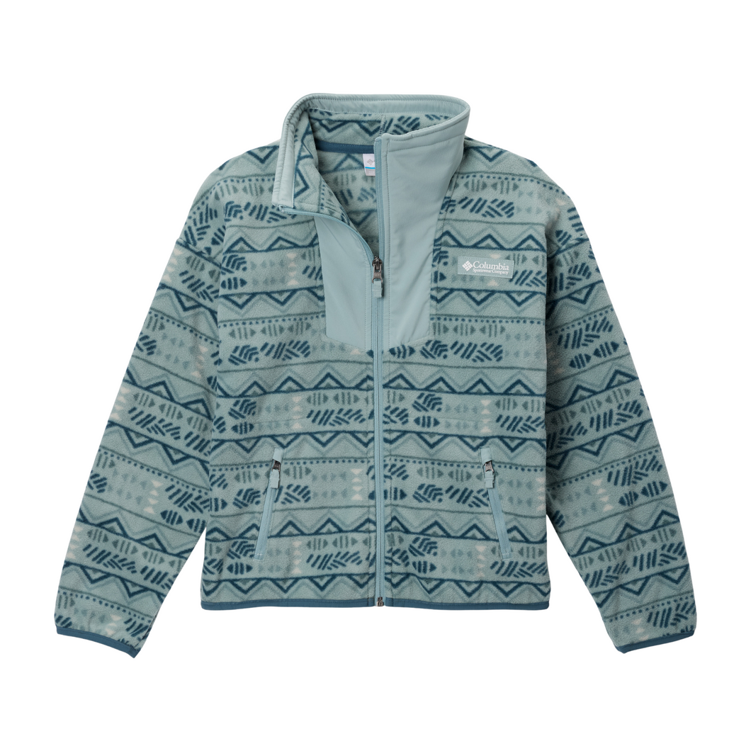 Columbia Kids Sequoia Grove Printed Full Zip Fleece (Crushed Blue Horizons/Crushed Blue)(Ages 6-8, 14-18)