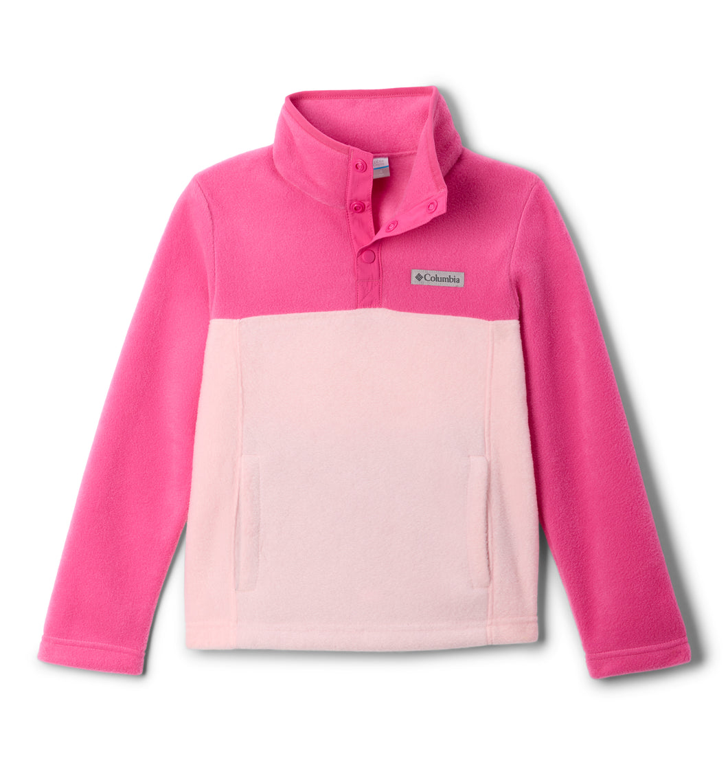 Columbia Kids Steens Mountain II Quarter Snap Fleece (Satin Pink/Pink Ice)(Ages 4-18)