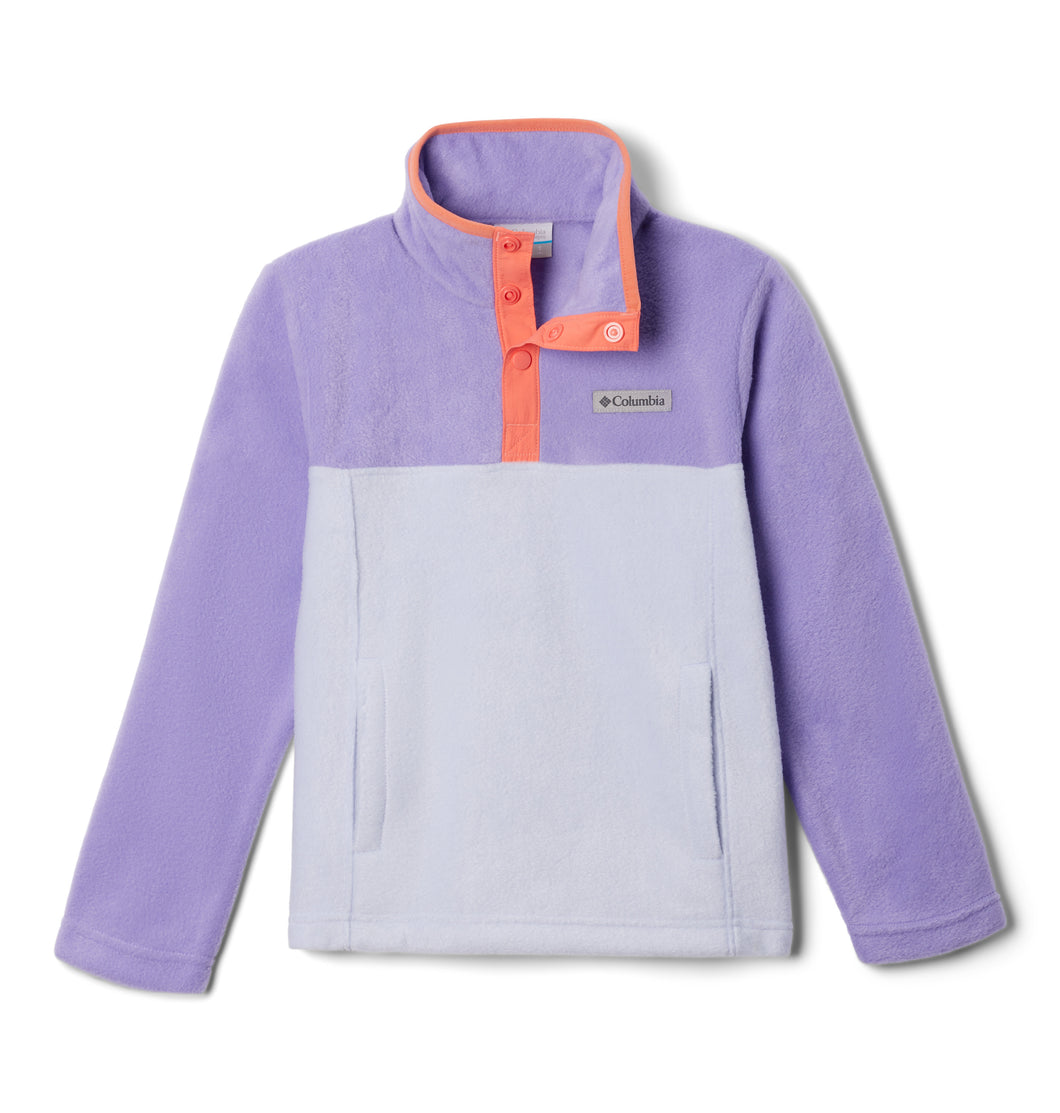 Columbia Kids Steens Mountain II Quarter Snap Fleece (Snowdrift/Paisley Purple)(Ages 4-18)