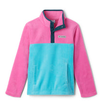 Load image into Gallery viewer, Columbia Kids Steens Mountain Quarter Snap Fleece Top (Geyser/Pink Ice)
