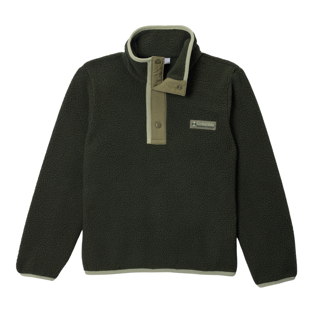 Columbia Kids Unisex Helvetia II Sherpa Half Snap Fleece Top Greenscape Stone Green 366 2087831