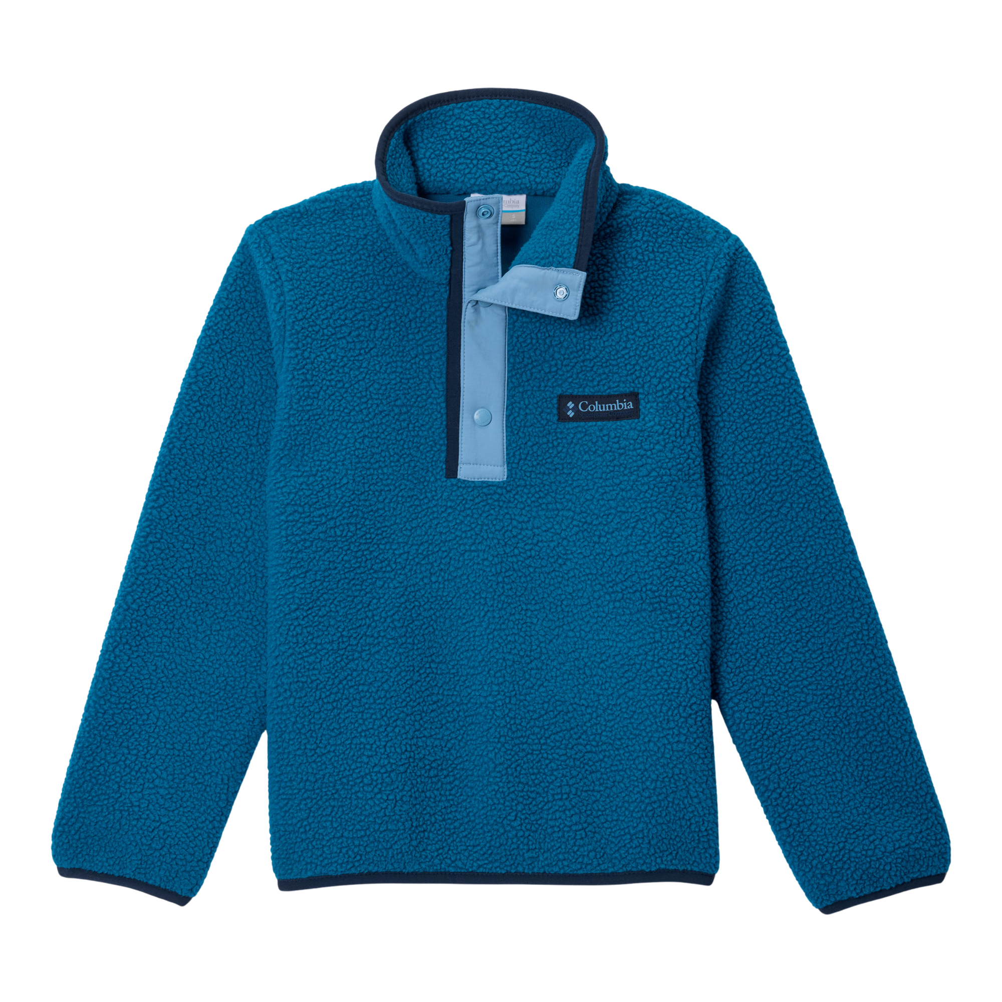 Columbia Kids Unisex Helvetia II Sherpa Half Snap Fleece Top Phoenix Blue Rainy Day 442 2087831