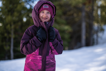 Load image into Gallery viewer, Columbia Kids Whirlibird Cuffed Beanie Hat (Pink Ice/Black Marled/Mountains)
