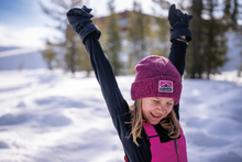 Load image into Gallery viewer, Columbia Kids Whirlibird Cuffed Beanie Hat (Pink Ice/Black Marled/Mountains)
