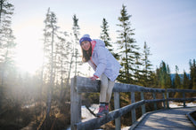 Load image into Gallery viewer, Columbia Kids Whirlibird Cuffed Beanie Hat (Snowdrift/Clematis Blue/Mountains)
