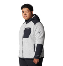 Load image into Gallery viewer, Columbia Men&#39;s Arctic Crest Technical Hooded Full Zip Fleece (White/Black)
