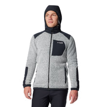 Load image into Gallery viewer, Columbia Men&#39;s Arctic Crest Technical Hooded Full Zip Fleece (White/Black)
