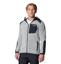 Load image into Gallery viewer, Columbia Men&#39;s Arctic Crest Technical Hooded Full Zip Fleece (White/Black)
