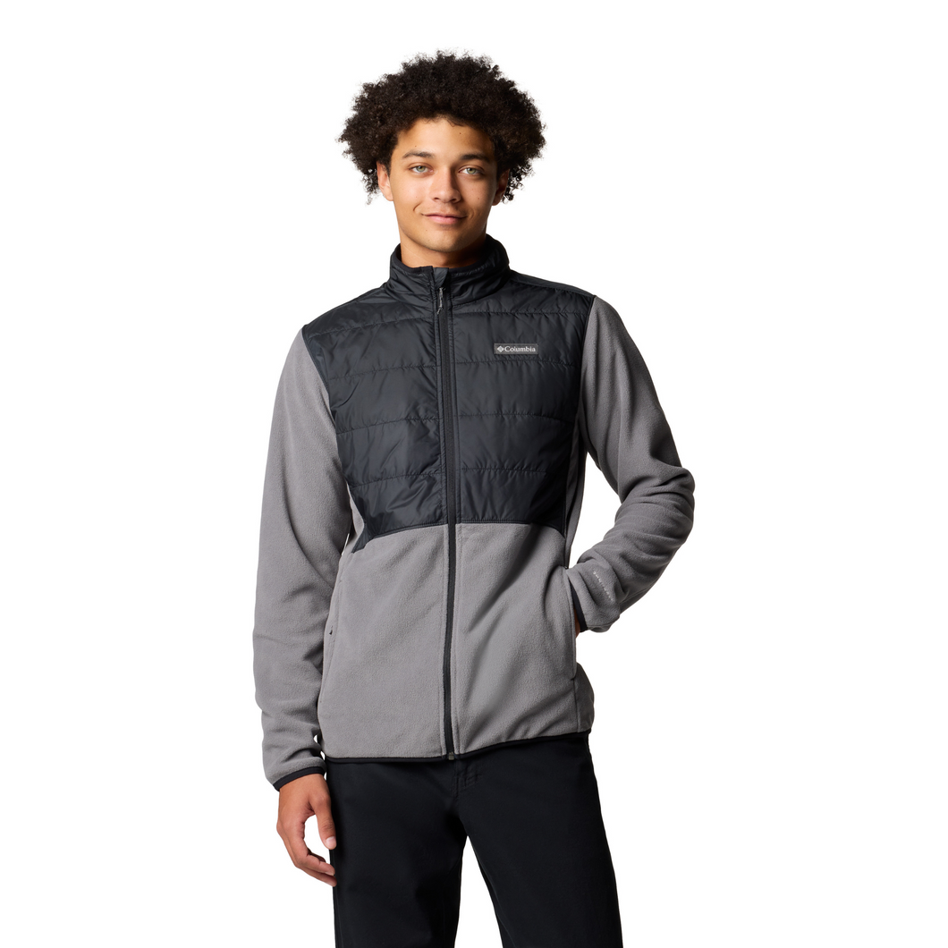 Columbia Men's Basin Butte II Hybrid Full Zip Fleece (City Grey/Black)