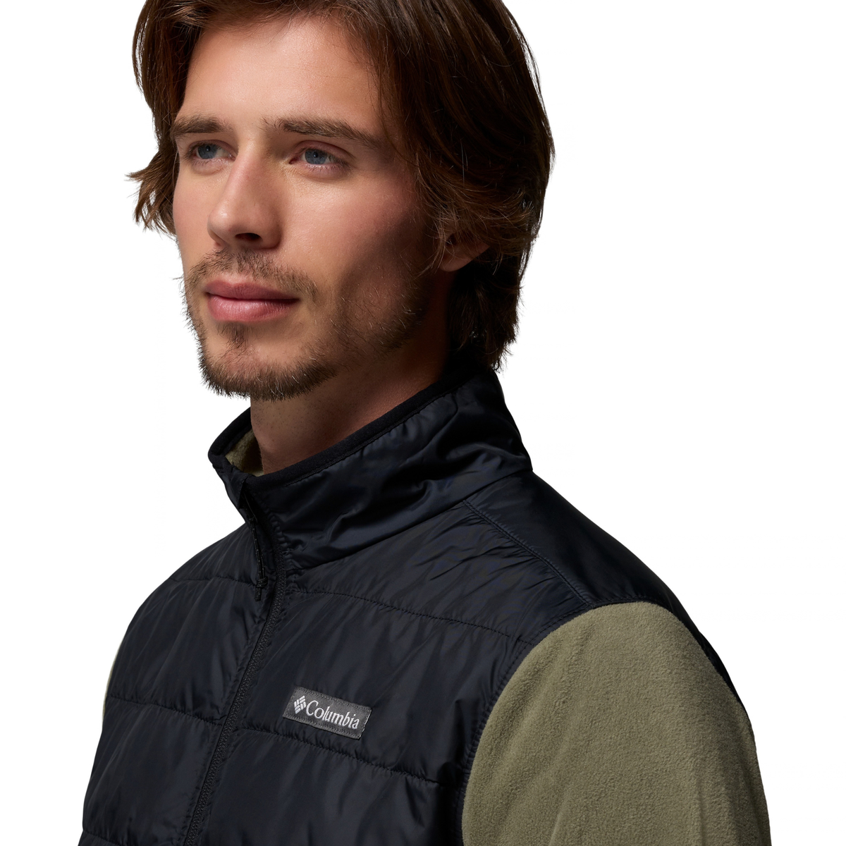 Columbia Men's Basin Butte II Hybrid Full Zip Fleece (Stone Green/Black)
