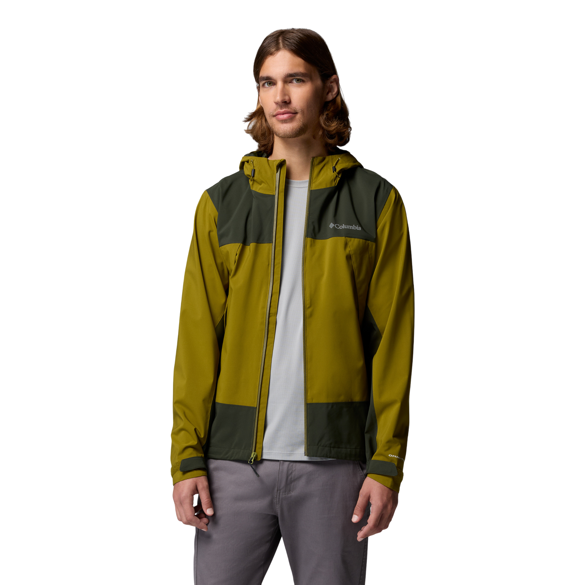 Columbia Men's Boulder Falls Waterproof Jacket (Mossy Green/Greenscape)