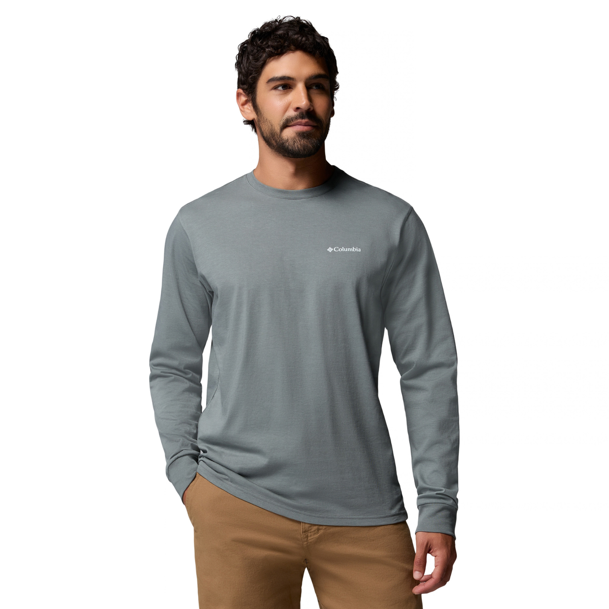 Columbia Men's CSC Graphic 100% Organic Cotton Long Sleeve Tee Sedona Sage Textured Scene 342 2174131