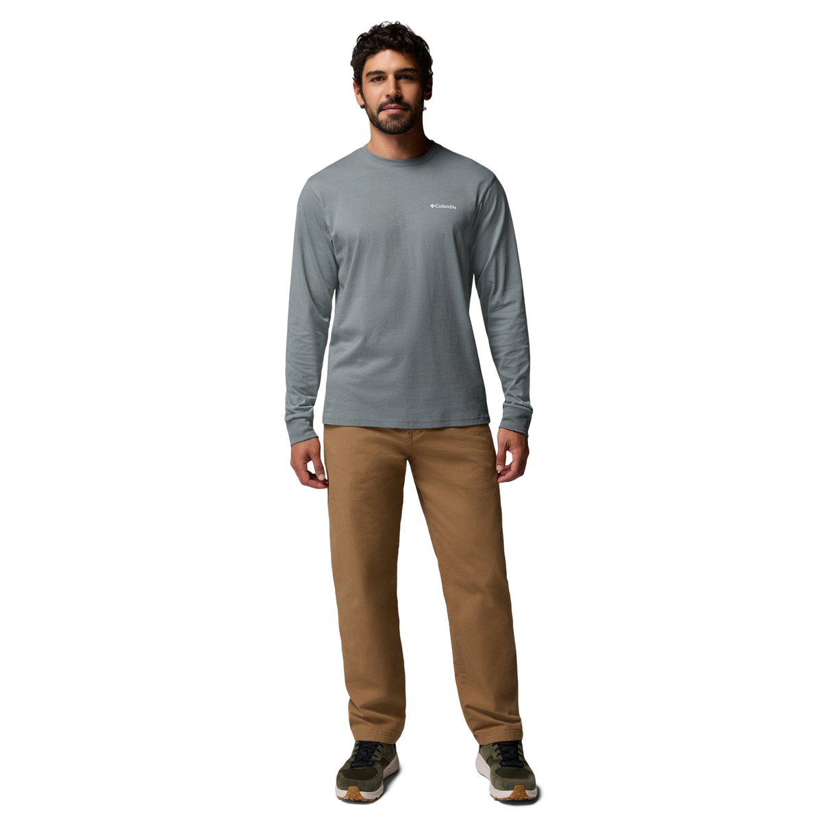 Columbia Men's CSC Graphic 100% Organic Cotton Long Sleeve Tee Sedona Sage Textured Scene 342 2174131