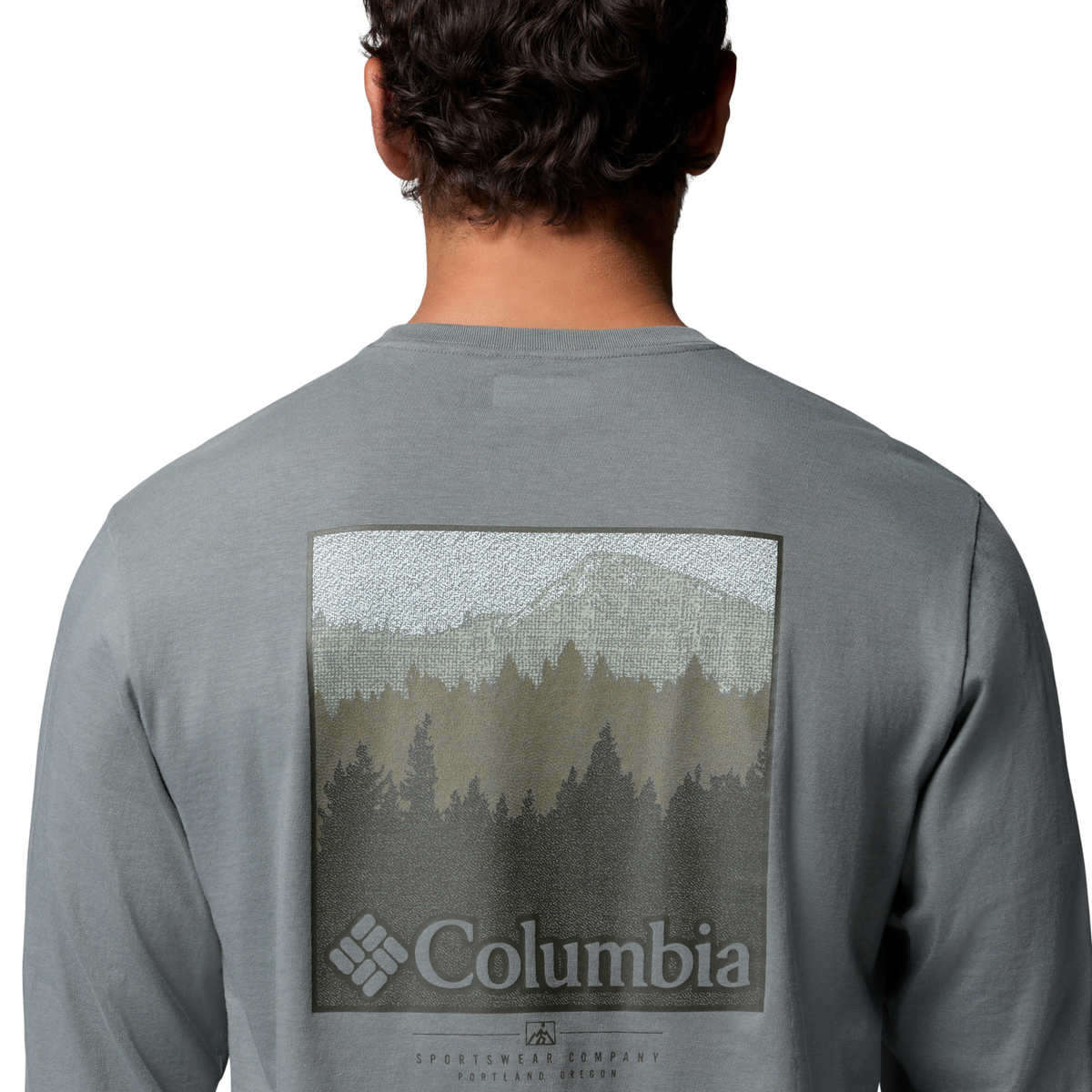 Columbia Men's CSC Graphic 100% Organic Cotton Long Sleeve Tee Sedona Sage Textured Scene 342 2174131