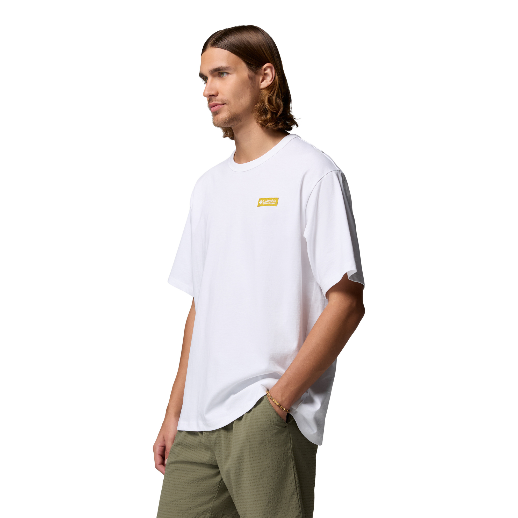 Columbia Men's CSC Heavyweight Iconic Short Sleeve Tee (White/Repeated Peaks)