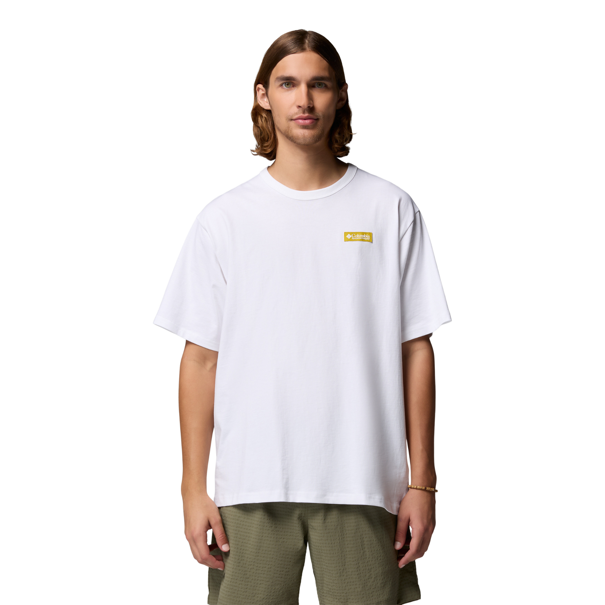 Columbia Men's CSC Heavyweight Iconic Short Sleeve Tee (White/Repeated Peaks)