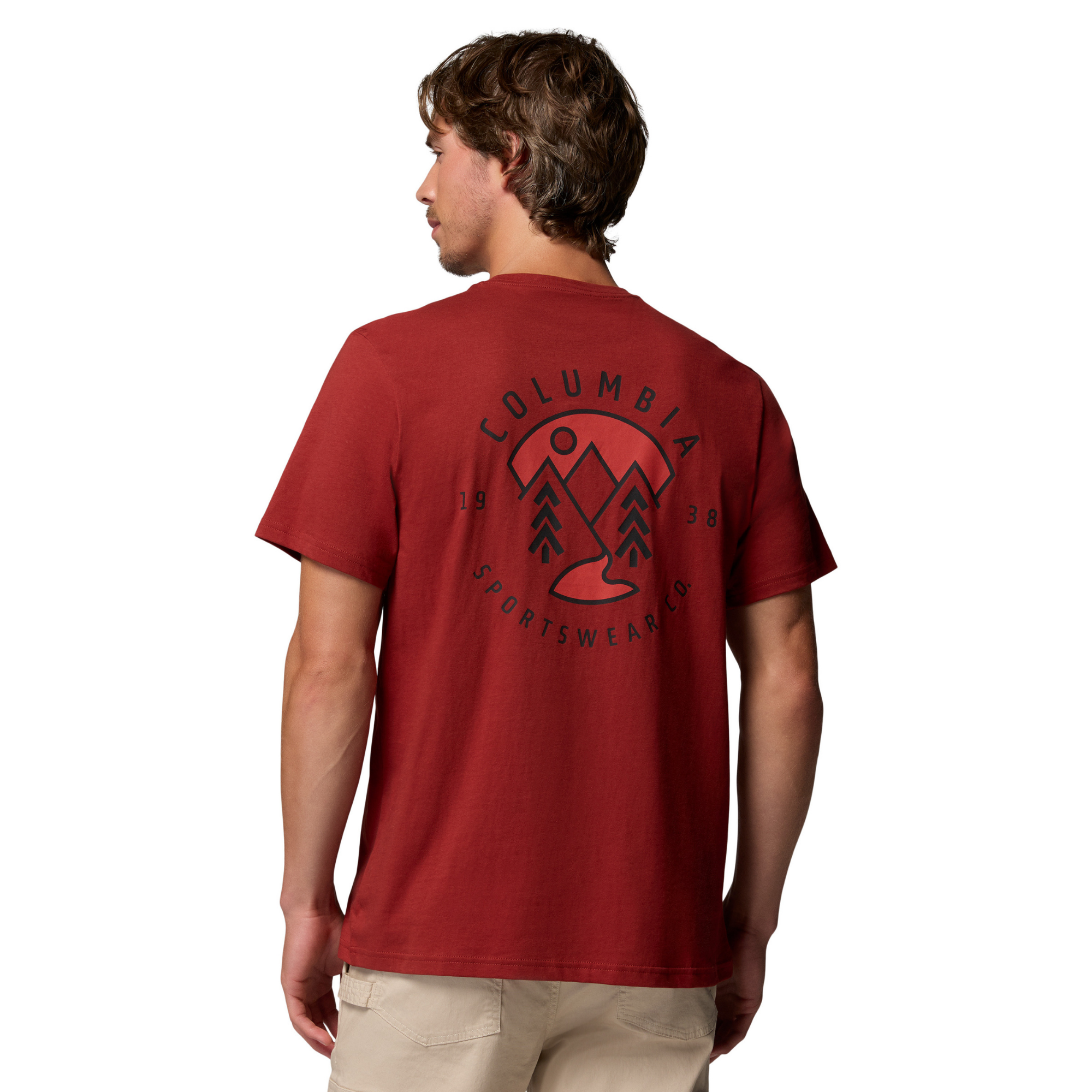 Columbia Men's CSC Outdoor Back Graphic 100% Organic Cotton Short Sleeve Tee Red Oxide Naturally Boundless 632 2155021