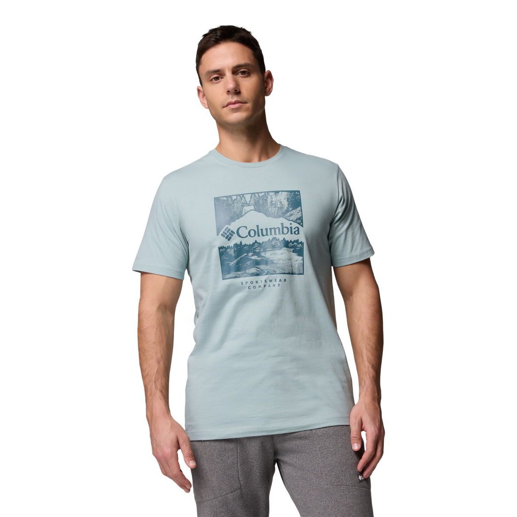 Columbia Men's CSC Seasonal Logo Organic Cotton Short Sleeve Tee (Crushed Blue/Waterscape)