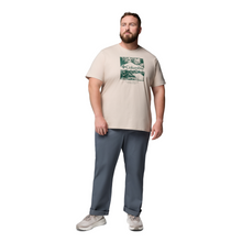 Load image into Gallery viewer, Columbia Men&#39;s CSC Seasonal Logo Organic Cotton Short Sleeve Tee (Dark Stone/Waterscape)
