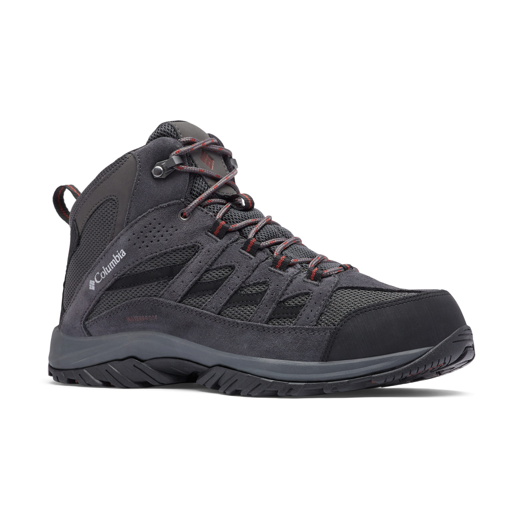 Columbia Men's Crestwood Waterproof Mid Trail Boots (Dark Grey/Deep Rust)