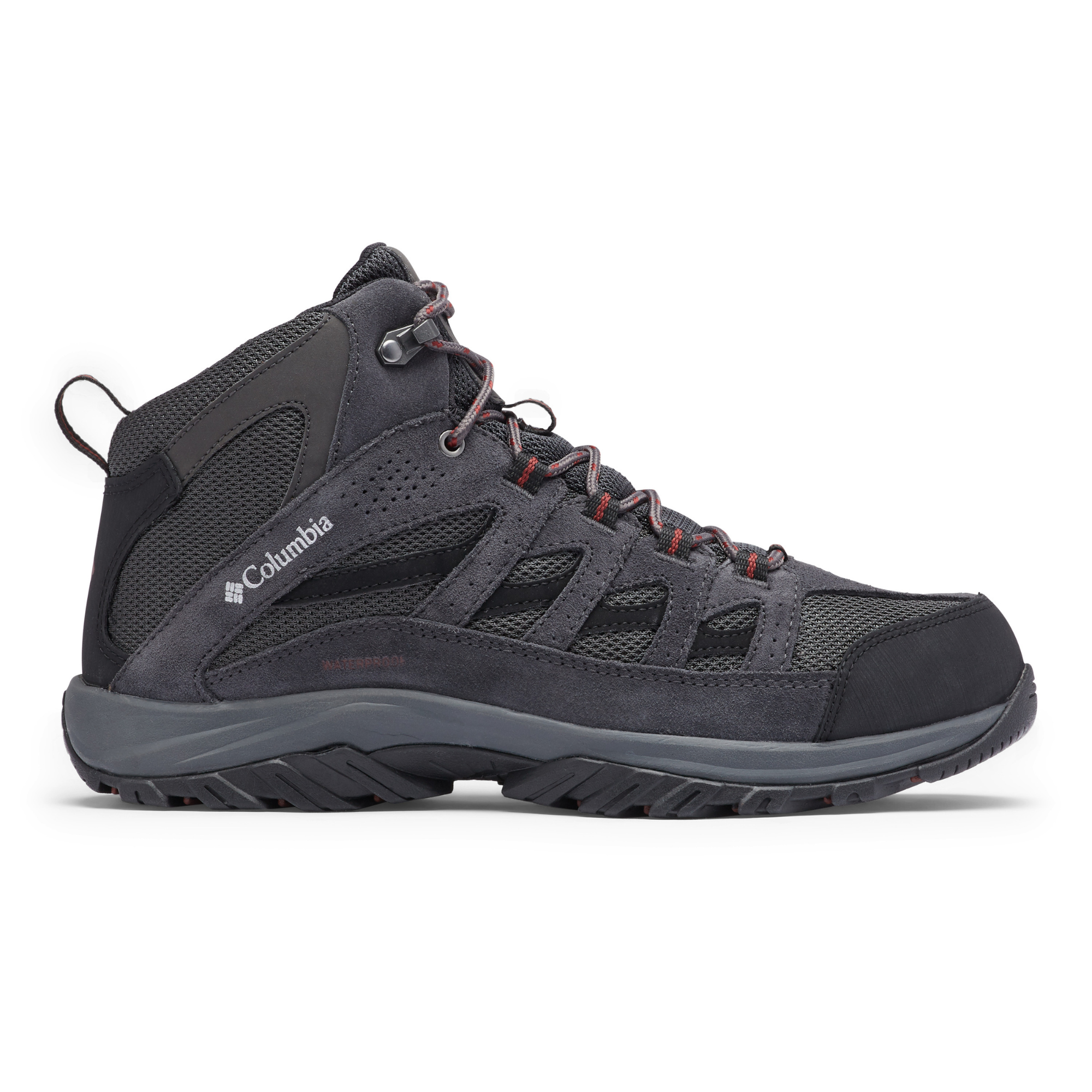 Columbia Men's Crestwood Waterproof Mid Trail Boots (Dark Grey/Deep Rust)