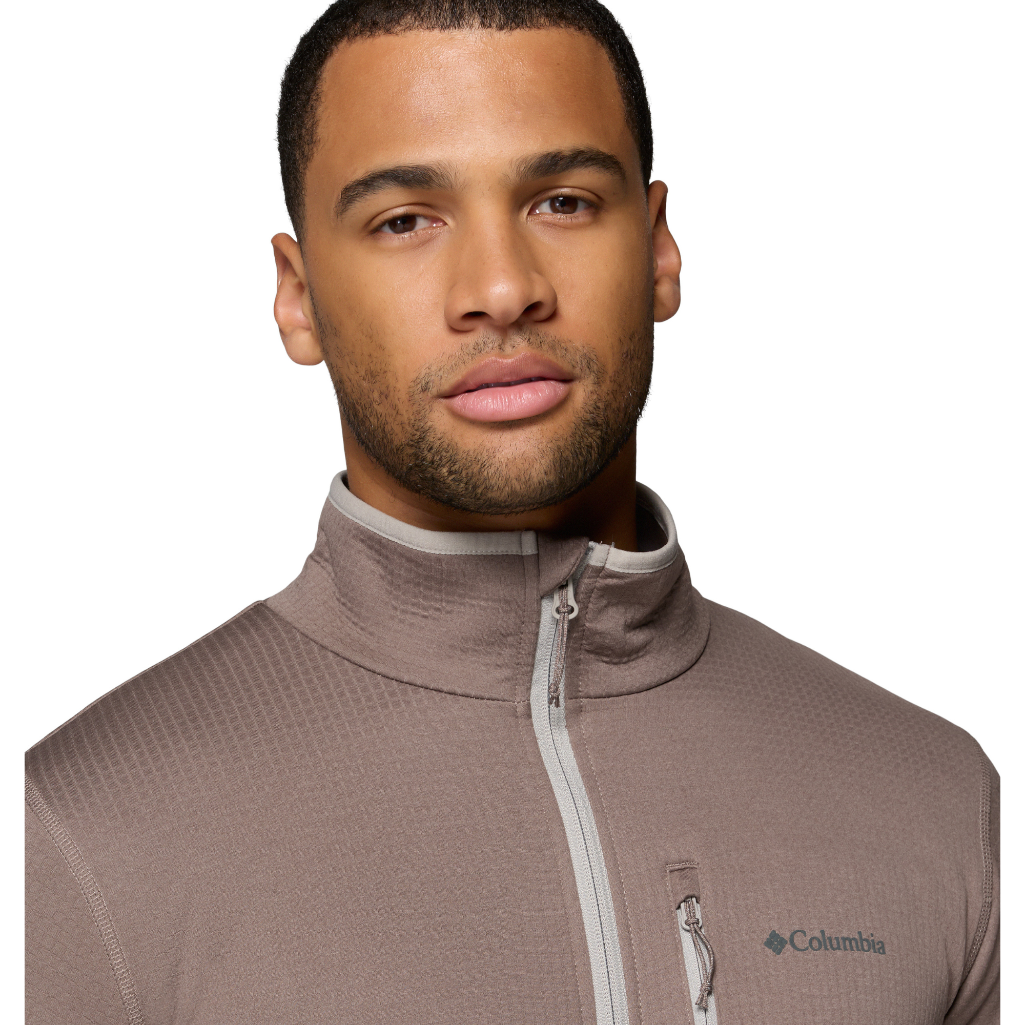 Columbia Men's Essential Hike Grid Full Zip Fleece (Iron/Flint Grey)