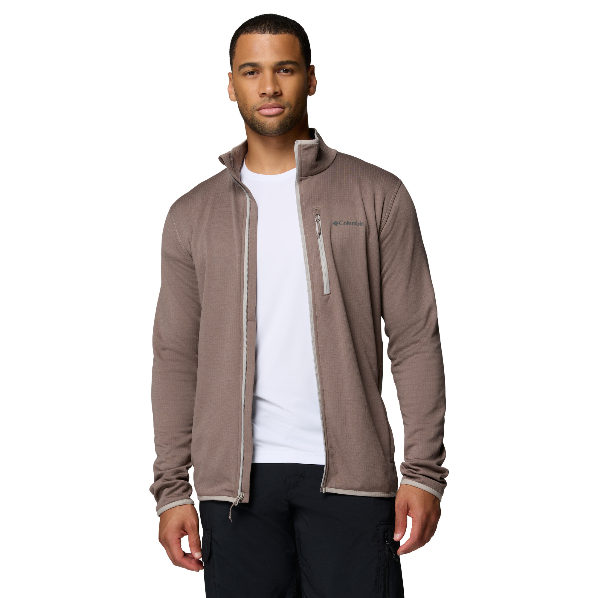 Columbia Men's Essential Hike Grid Full Zip Fleece (Iron/Flint Grey)