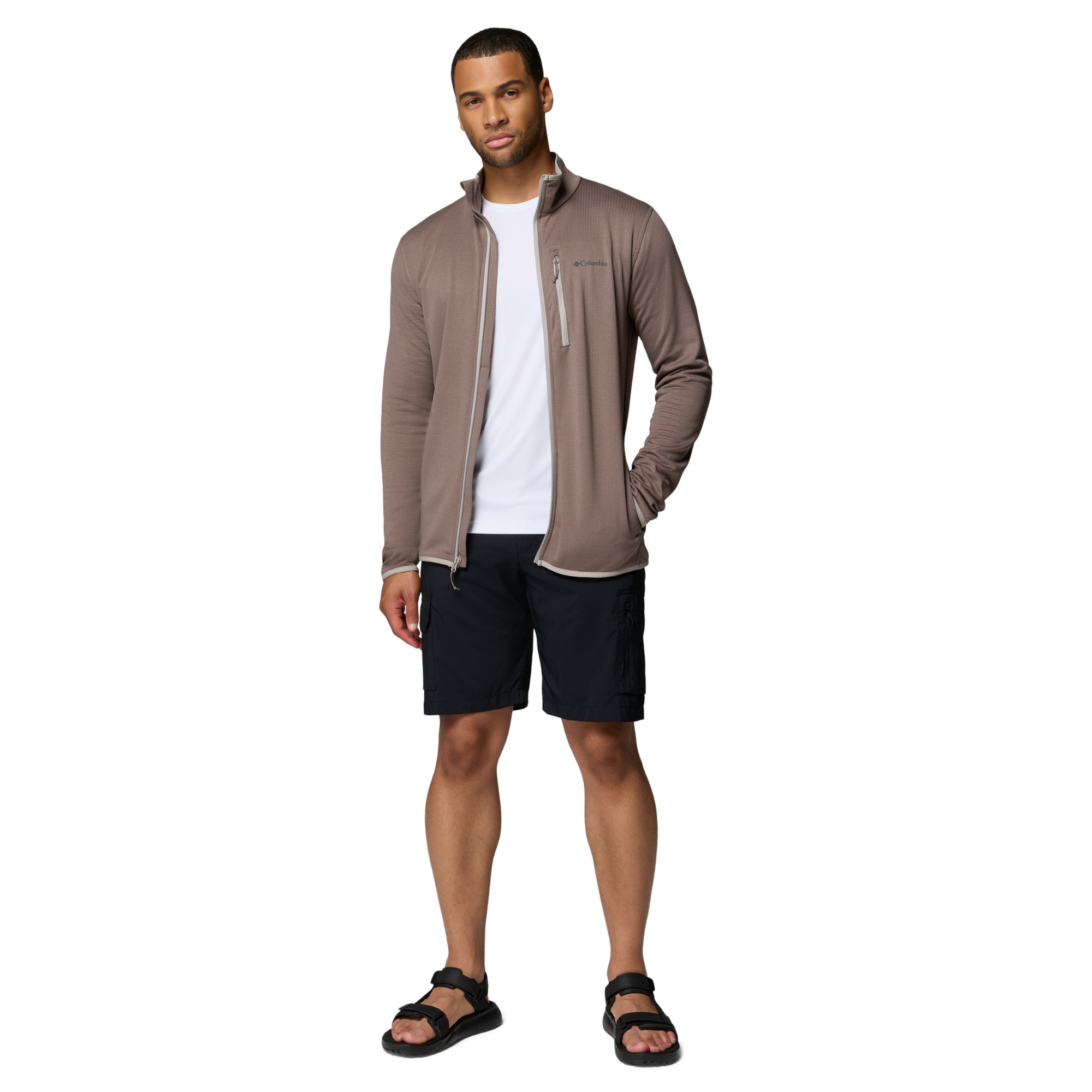 Columbia Men's Essential Hike Grid Full Zip Fleece (Iron/Flint Grey)