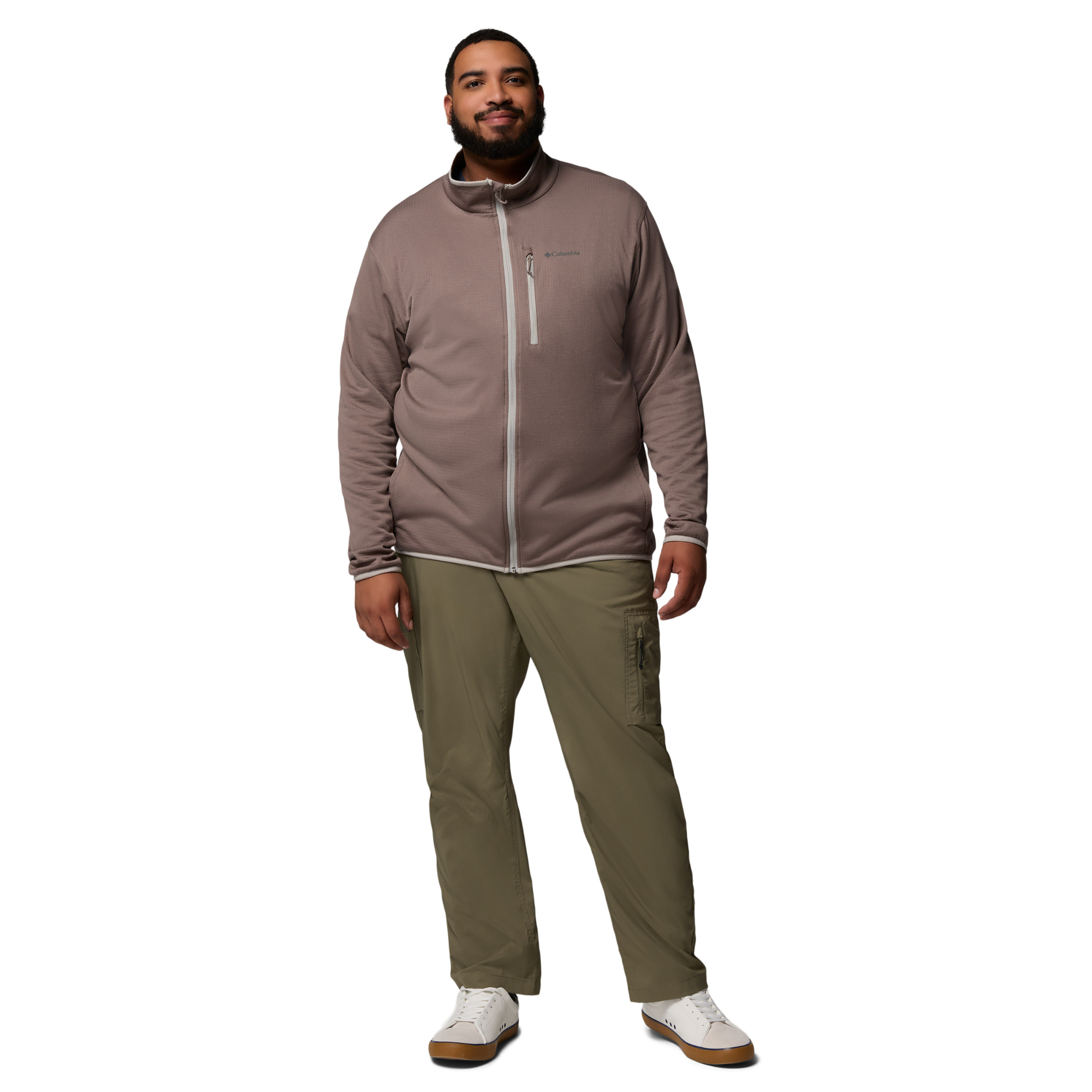 Columbia Men's Essential Hike Grid Full Zip Fleece (Iron/Flint Grey)