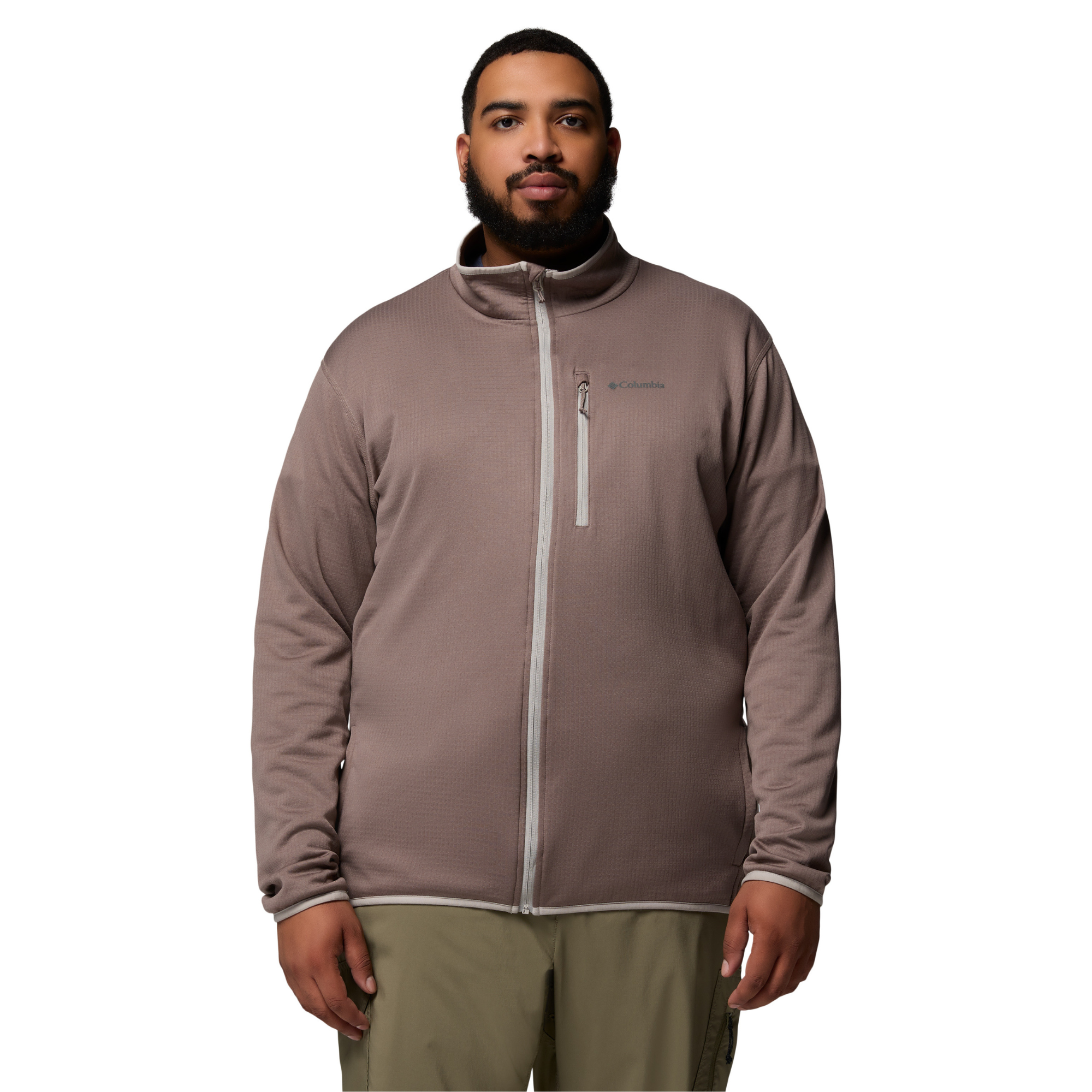 Columbia Men's Essential Hike Grid Full Zip Fleece (Iron/Flint Grey)