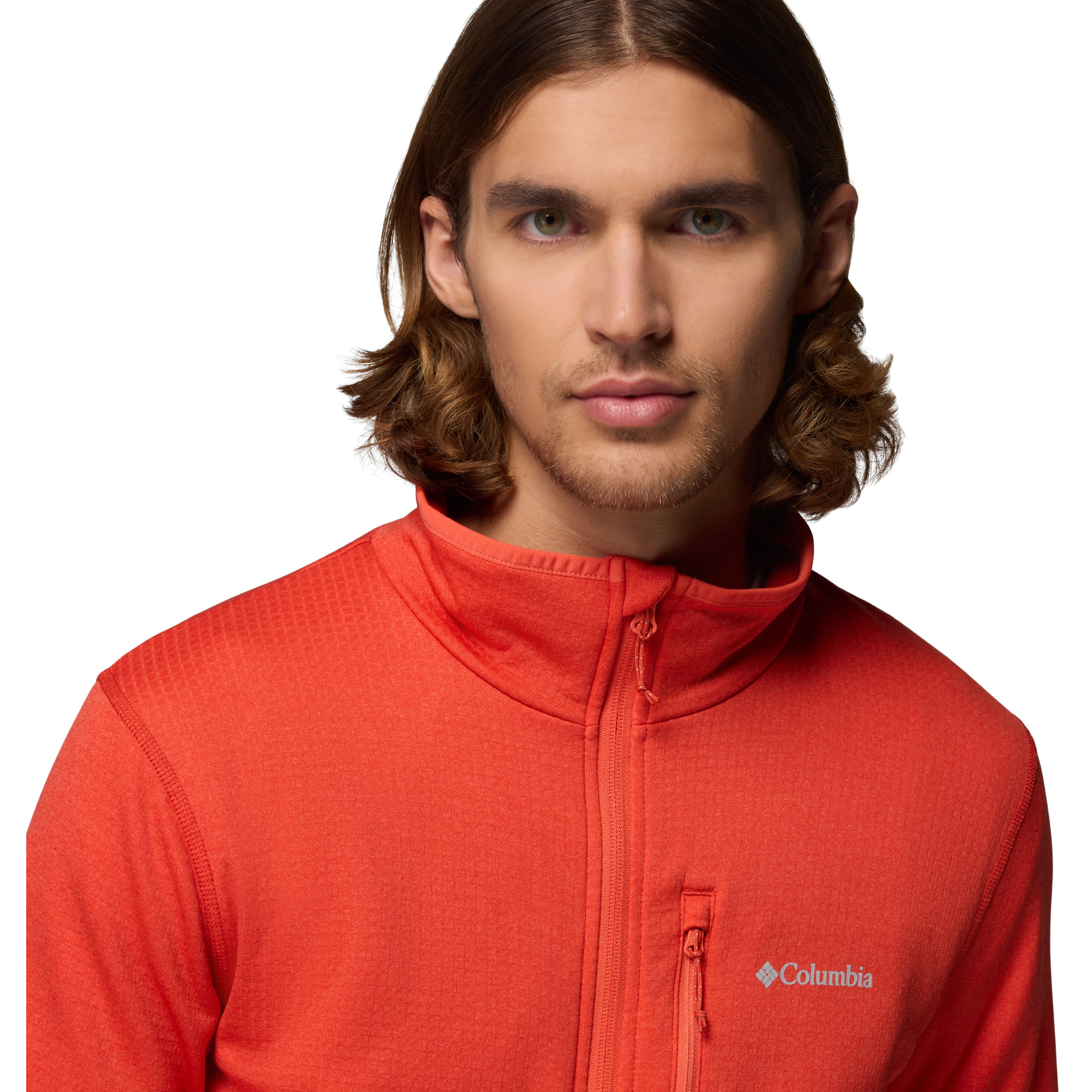 Columbia Men's Essential Hike Grid Full Zip Fleece (Super Sonic/Zing)