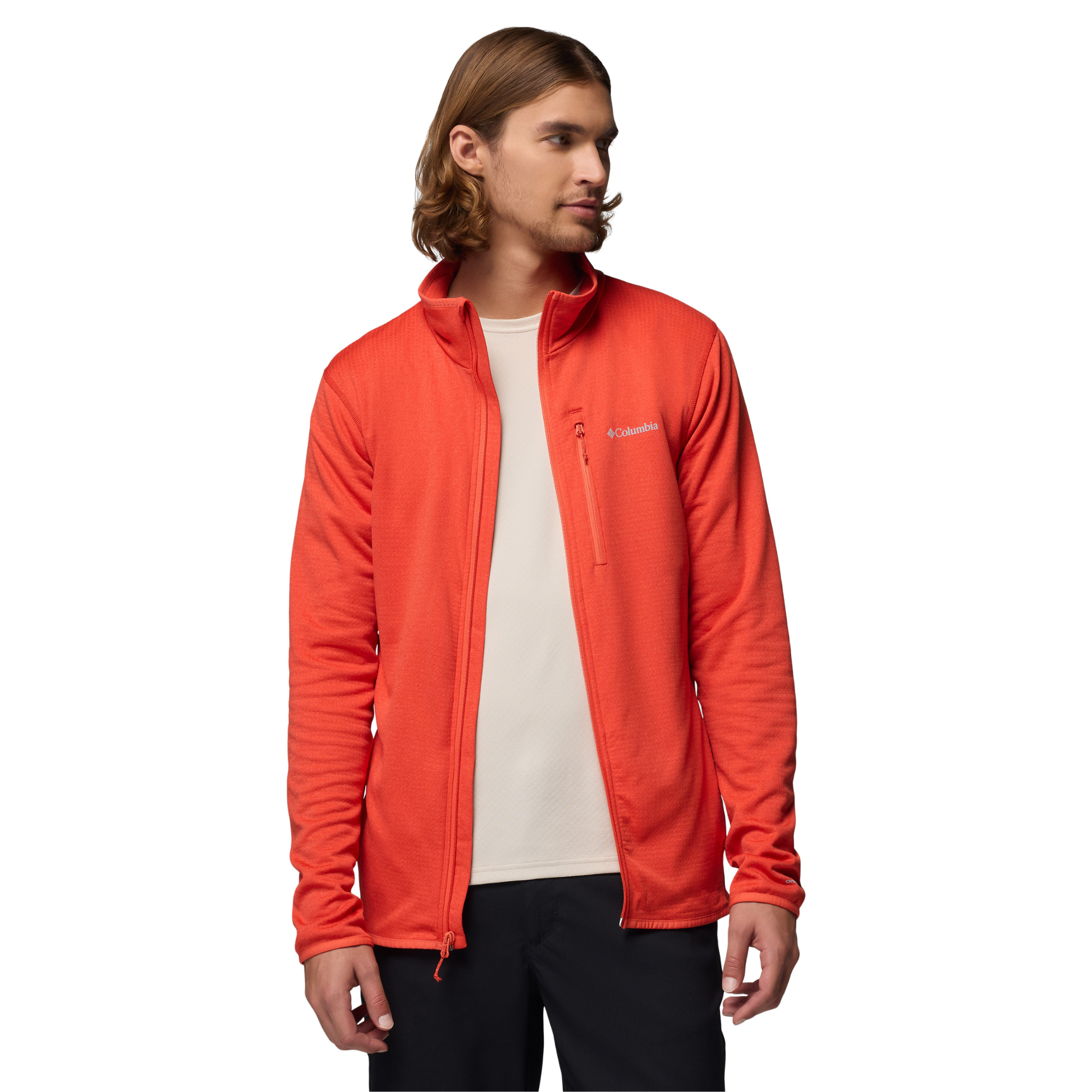 Columbia Men's Essential Hike Grid Full Zip Fleece (Super Sonic/Zing)