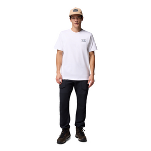 Columbia Men's Explorers Canyon Back Graphic Short Sleeve Tee (White/Peaks and Waves)