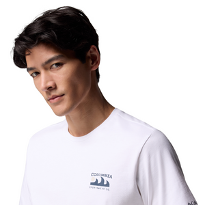 Columbia Men's Explorers Canyon Back Graphic Short Sleeve Tee (White/Peaks and Waves)