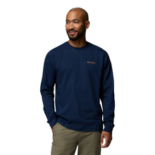 Load image into Gallery viewer, Columbia Men&#39;s Explorers Canyon Long Sleeve T-Shirt (Collegiate Navy/Branded Blanket)

