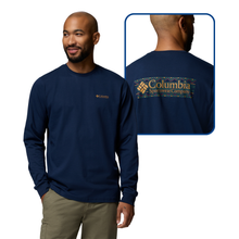 Load image into Gallery viewer, Columbia Men&#39;s Explorers Canyon Long Sleeve T-Shirt (Collegiate Navy/Branded Blanket)
