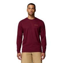 Load image into Gallery viewer, Columbia Men&#39;s Explorers Canyon Long Sleeve T-Shirt (Rich Wine/Branded Blanket)
