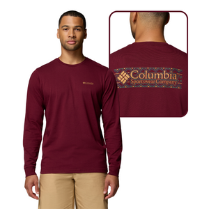 Columbia Men's Explorers Canyon Long Sleeve T-Shirt (Rich Wine/Branded Blanket)