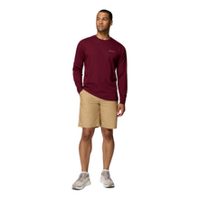 Load image into Gallery viewer, Columbia Men&#39;s Explorers Canyon Long Sleeve T-Shirt (Rich Wine/Branded Blanket)
