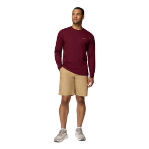Columbia Men's Explorers Canyon Long Sleeve T-Shirt (Rich Wine/Branded Blanket)