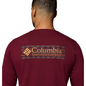 Columbia Men's Explorers Canyon Long Sleeve T-Shirt (Rich Wine/Branded Blanket)