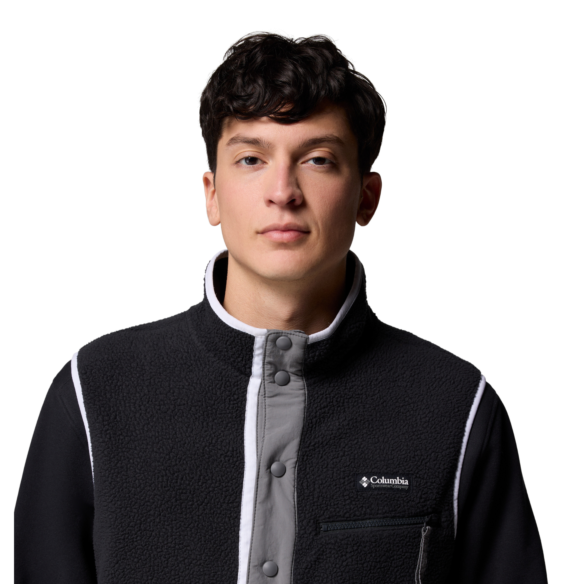 Columbia Men's Helvetia II Full Snap Fleece Vest (Black)