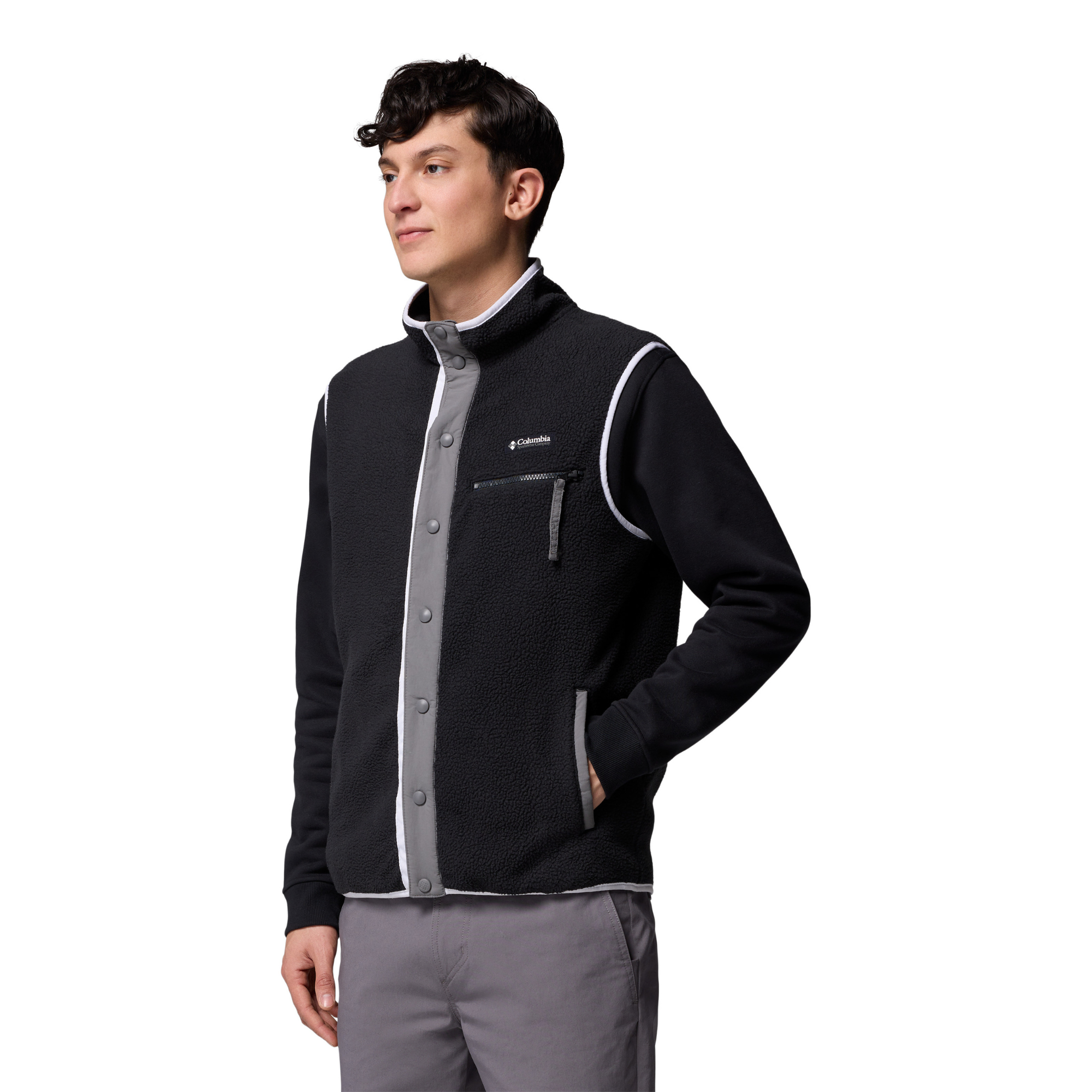Columbia Men's Helvetia II Full Snap Fleece Vest (Black)