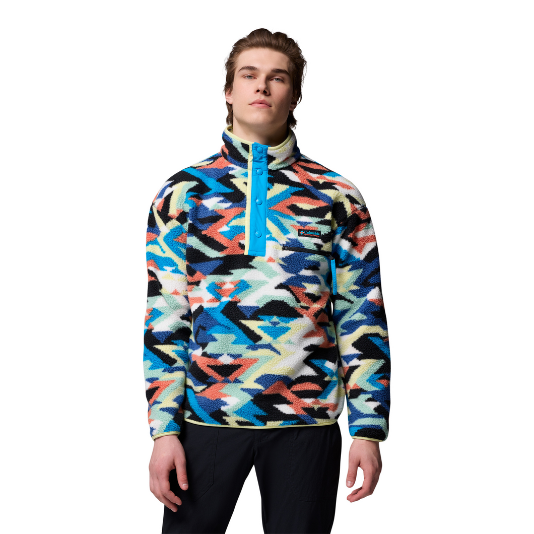 Columbia Men's Helvetia II Printed Half Snap Fleece Top (Compass Blue Reflections)