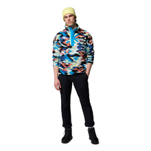 Load image into Gallery viewer, Columbia Men&#39;s Helvetia II Printed Half Snap Fleece Top (Compass Blue Reflections)
