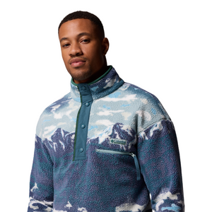 Columbia Men's Helvetia II Printed Half Snap Fleece Top (Crushed Blue Sisters)