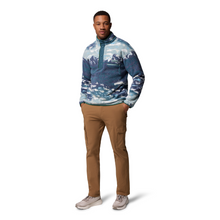 Load image into Gallery viewer, Columbia Men&#39;s Helvetia II Printed Half Snap Fleece Top (Crushed Blue Sisters)
