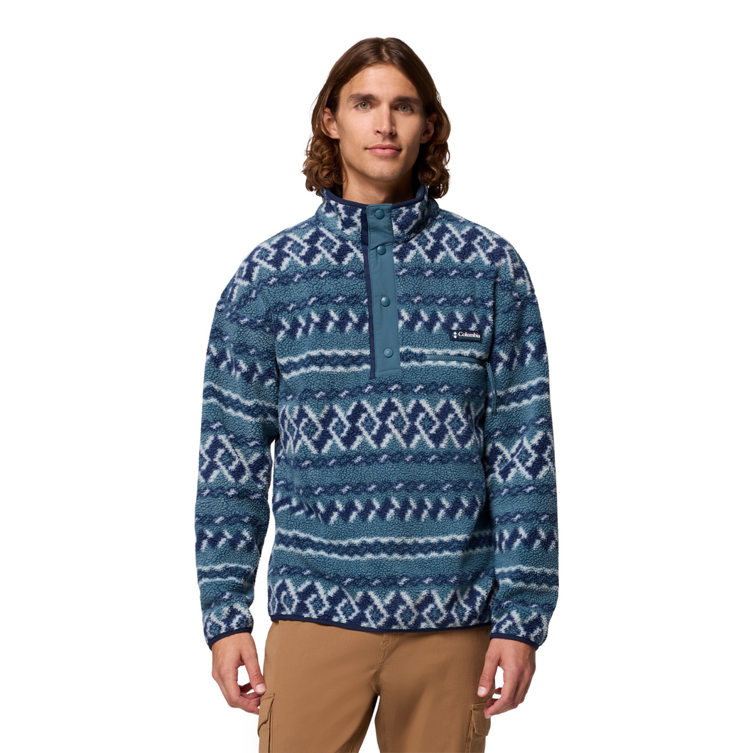 Columbia Men's Helvetia II Printed Half Snap Fleece Top (Everblue KnitKnot)