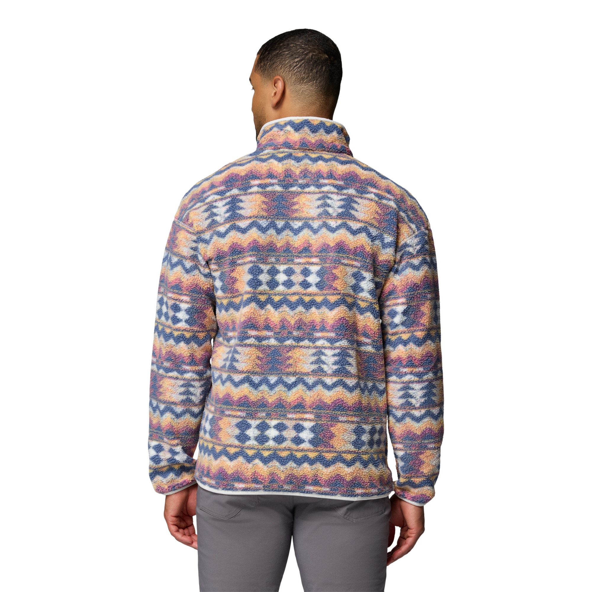 Columbia Men's Helvetia II Printed Half Snap Fleece Top (Sea Salt/Retrotree)