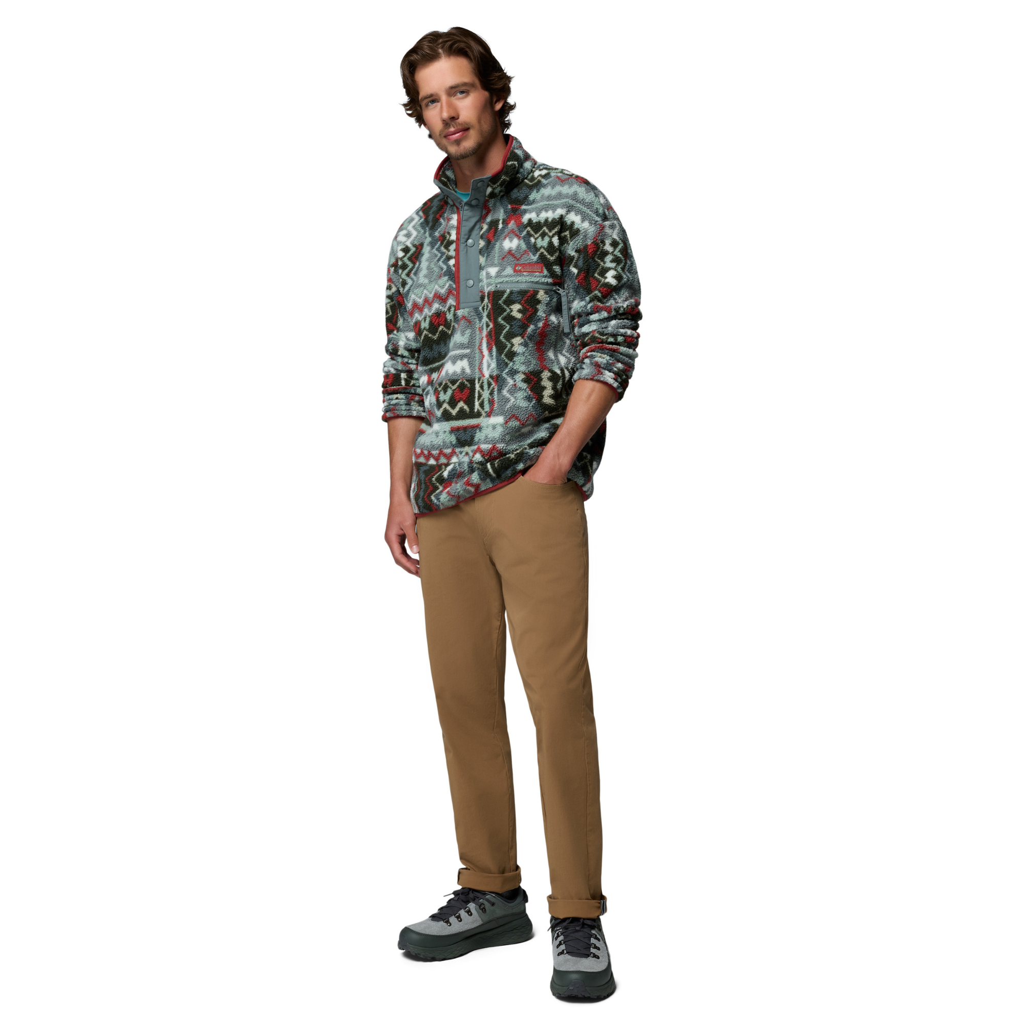 Columbia Men's Helvetia II Printed Half Snap Fleece Top Sedona Sage Geomix 343 2098461